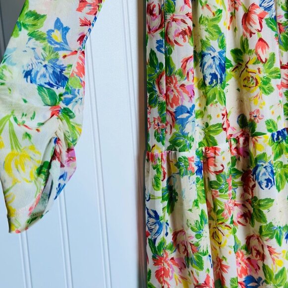 AFRM Women’s Floral Print Mini long Sleeve Dress Size Medium - Picture 5 of 12